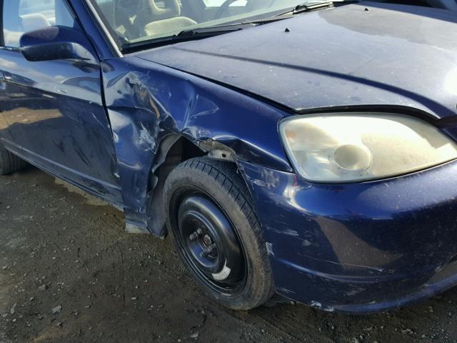 1HGEM22942L040215 - 2002 HONDA CIVIC EX BLUE photo 9