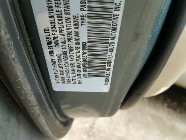 4S3BH806627610953 - 2002 SUBARU LEGACY OUT TWO TONE photo 10