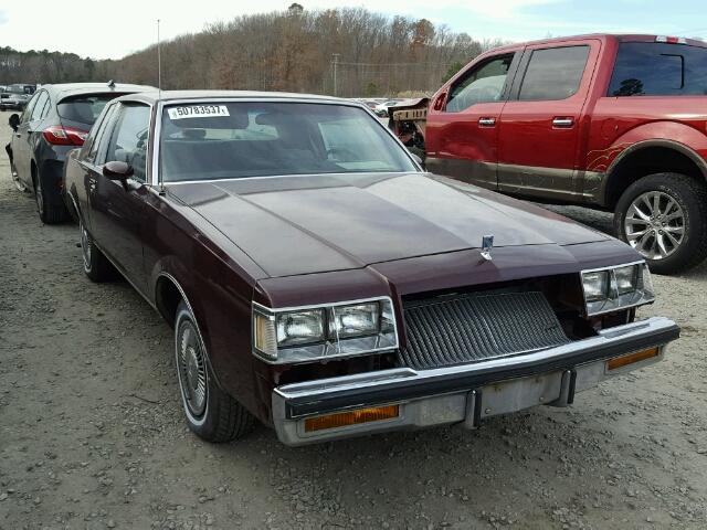 1G4GM11A5HP423185 - 1987 BUICK REGAL LIMI MAROON photo 1