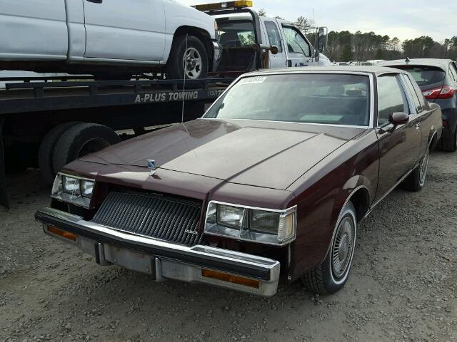 1G4GM11A5HP423185 - 1987 BUICK REGAL LIMI MAROON photo 2