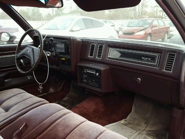 1G4GM11A5HP423185 - 1987 BUICK REGAL LIMI MAROON photo 5