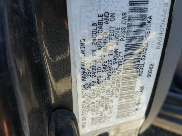 4T1BG22K0YU733177 - 2000 TOYOTA CAMRY CE CHARCOAL photo 10