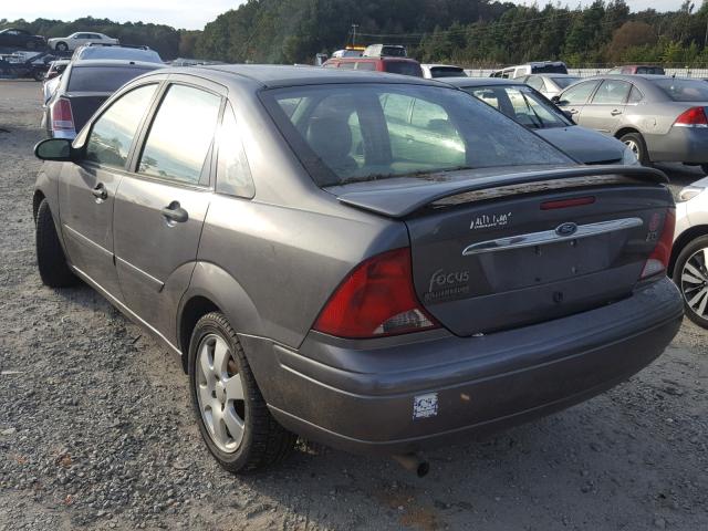 1FAFP38342W292019 - 2002 FORD FOCUS ZTS GRAY photo 3