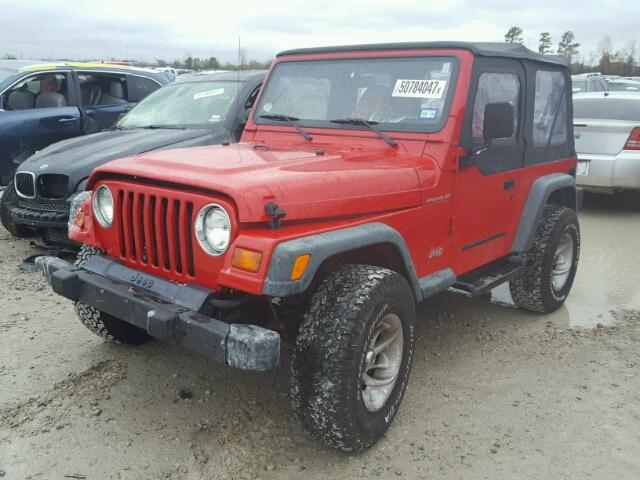 1J4FY29P2WP786621 - 1998 JEEP WRANGLER / RED photo 2