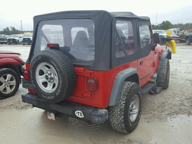 1J4FY29P2WP786621 - 1998 JEEP WRANGLER / RED photo 4