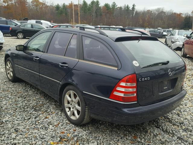 WDBRH61J65F598530 - 2005 MERCEDES-BENZ C 240 SPOR BLUE photo 3