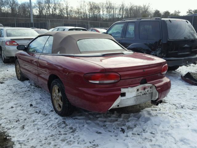 3C3EL55H9WT201565 - 1998 CHRYSLER SEBRING JX RED photo 3