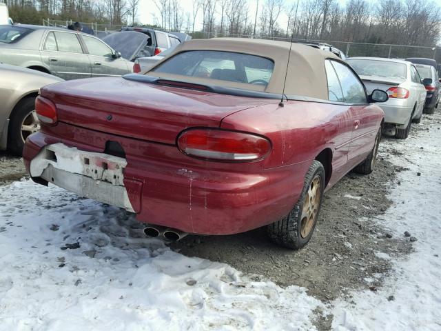 3C3EL55H9WT201565 - 1998 CHRYSLER SEBRING JX RED photo 4