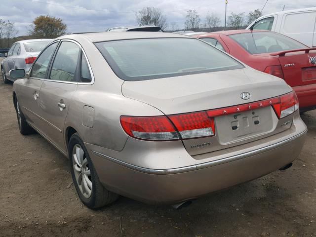 KMHFC46F66A093674 - 2006 HYUNDAI AZERA SE BEIGE photo 3