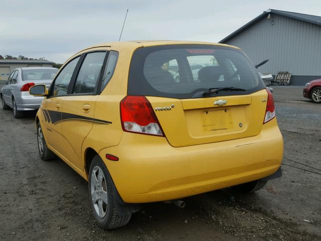 KL1TD66648B134324 - 2008 CHEVROLET AVEO BASE Żółty zdjęcie 3