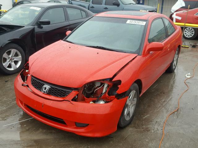 1HGEM22904L058620 - 2004 HONDA CIVIC EX RED photo 2