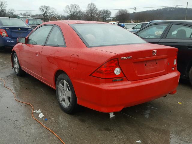 1HGEM22904L058620 - 2004 HONDA CIVIC EX RED photo 3