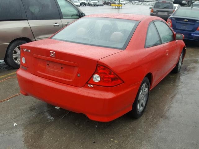 1HGEM22904L058620 - 2004 HONDA CIVIC EX RED photo 4