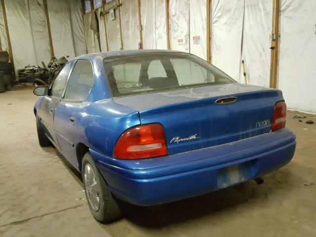 1P3ES47C3WD721082 - 1998 PLYMOUTH NEON HIGHL BLUE photo 3