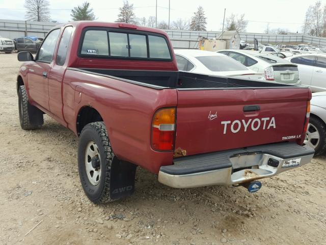 4TAWN72NXVZ258733 - 1997 TOYOTA TACOMA XTR BURGUNDY photo 3