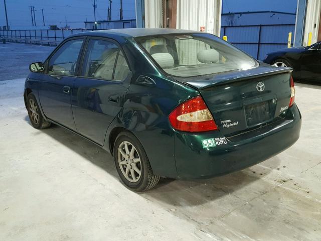 JT2BK18U020063269 - 2002 TOYOTA PRIUS GREEN photo 3