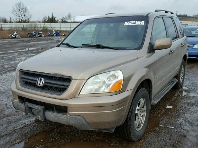 2HKYF18654H518789 - 2004 HONDA PILOT EXL GOLD photo 2