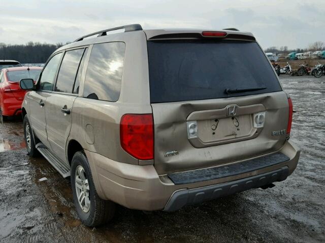 2HKYF18654H518789 - 2004 HONDA PILOT EXL GOLD photo 3