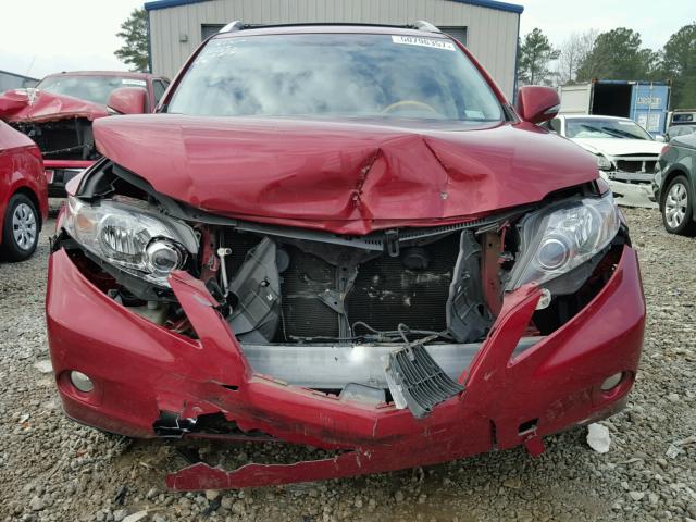 2T2BK1BA6CC132359 - 2012 LEXUS RX 350 RED photo 9