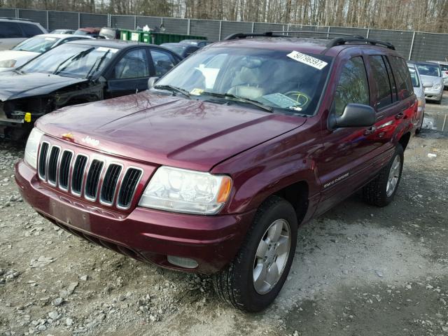 1J4GW58N51C603322 - 2001 JEEP GRAND CHER RED photo 2