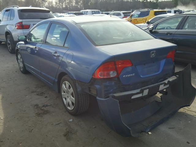 1HGFA16566L126680 - 2006 HONDA CIVIC LX BLUE photo 3