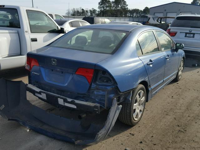 1HGFA16566L126680 - 2006 HONDA CIVIC LX BLUE photo 4