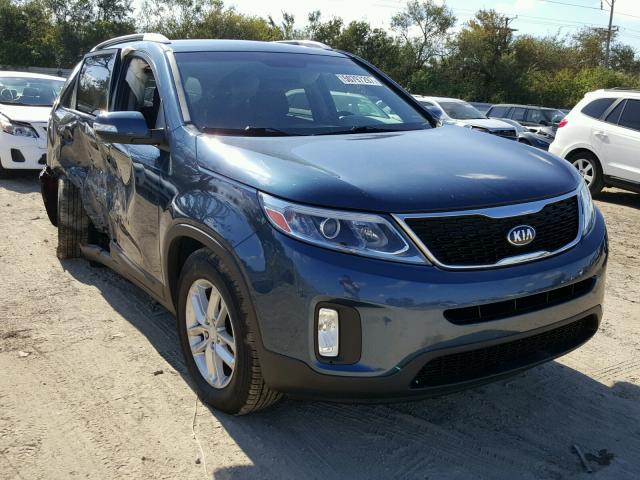 5XYKT3A61EG456322 - 2014 KIA SORENTO LX BLUE photo 1