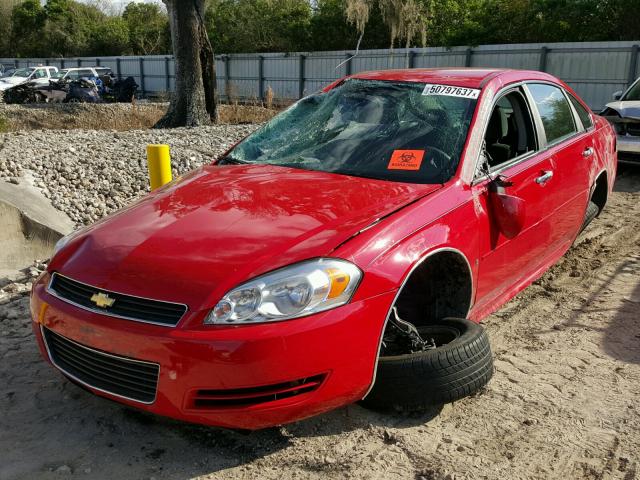 2G1WT57K291171123 - 2009 CHEVROLET IMPALA 1LT RED photo 2