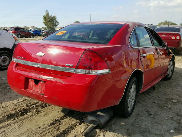 2G1WT57K291171123 - 2009 CHEVROLET IMPALA 1LT RED photo 4