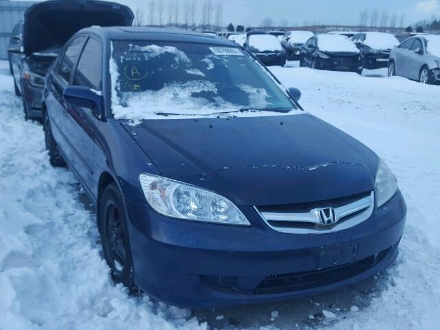 2HGES16675H018727 - 2005 HONDA CIVIC LX BLUE photo 1