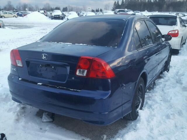 2HGES16675H018727 - 2005 HONDA CIVIC LX BLUE photo 4