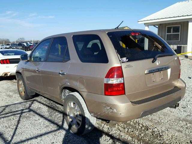 2HNYD18202H541190 - 2002 ACURA MDX GOLD photo 3