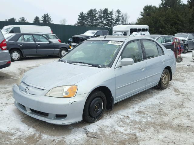 JHMES96623S013985 - 2003 HONDA CIVIC HYBR BLUE photo 2