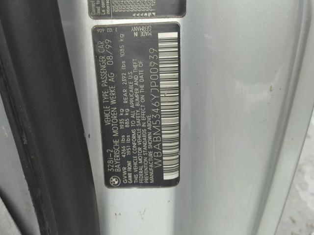 WBABM5346YJP00939 - 2000 BMW 328 CI فضي صورة 10