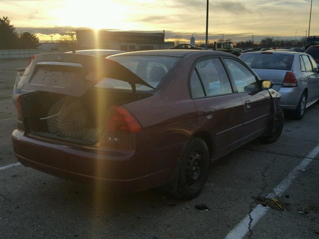 1HGES15572L035468 - 2002 HONDA CIVIC LX MAROON photo 4