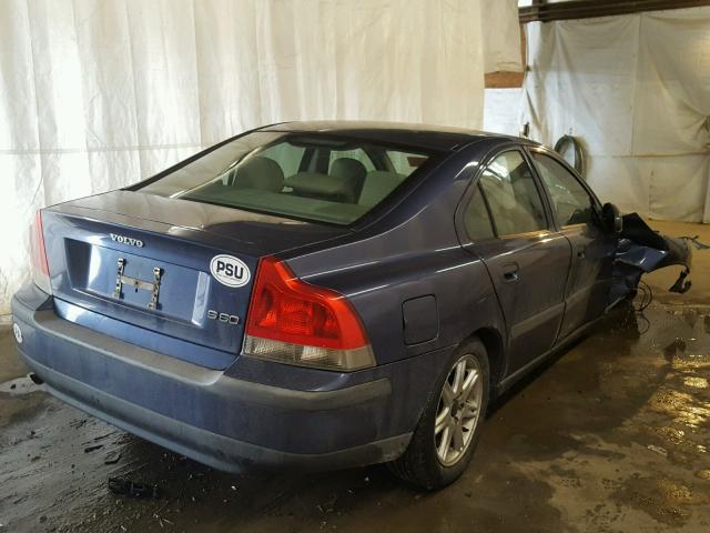 YV1RS61R022180583 - 2002 VOLVO S60 BLUE photo 4