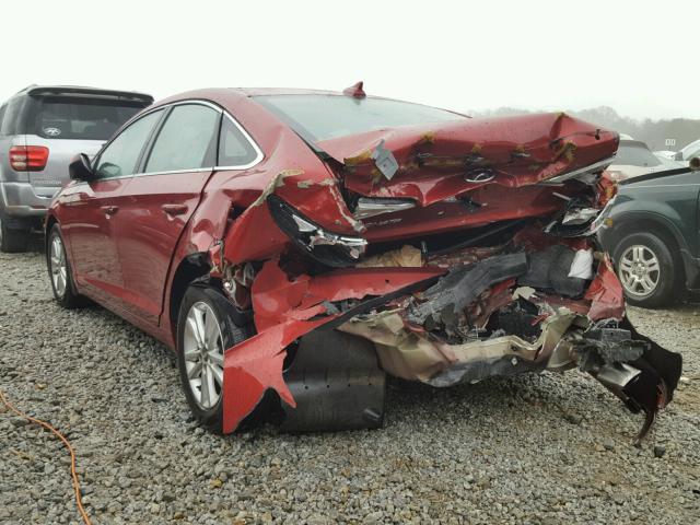 5NPE24AF1FH146025 - 2015 HYUNDAI SONATA SE RED photo 3