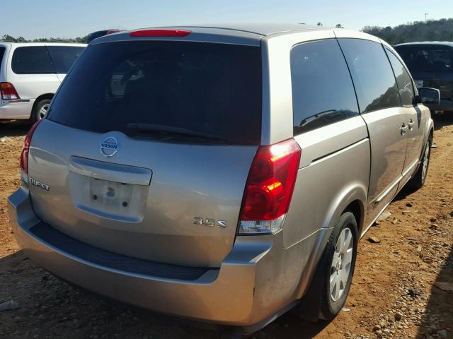 5N1BV28UX4N325109 - 2004 NISSAN QUEST S GOLD photo 4