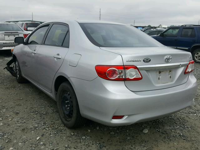 5YFBU4EE8CP025425 - 2012 TOYOTA COROLLA BA SILVER photo 3