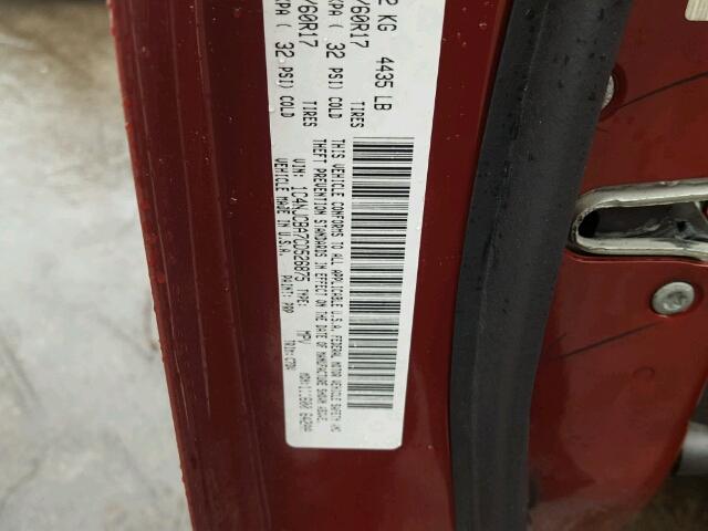 1C4NJCBA7CD526875 - 2012 JEEP COMPASS SP MAROON photo 10