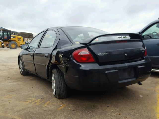 1B3ES56C35D257315 - 2005 DODGE NEON SXT BLACK photo 3