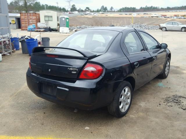 1B3ES56C35D257315 - 2005 DODGE NEON SXT BLACK photo 4