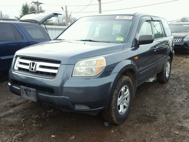 2HKYF181X6H516947 - 2006 HONDA PILOT LX BLUE photo 2