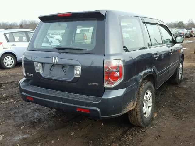 2HKYF181X6H516947 - 2006 HONDA PILOT LX BLUE photo 4