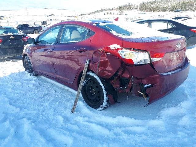 5NPDH4AE1CH087247 - 2012 HYUNDAI ELANTRA GL RED photo 3