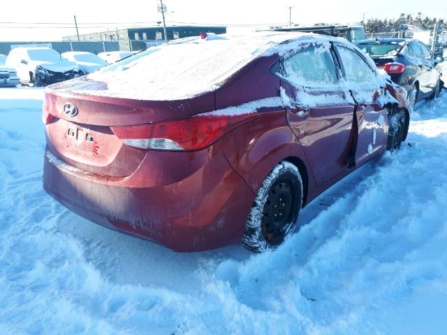 5NPDH4AE1CH087247 - 2012 HYUNDAI ELANTRA GL RED photo 4