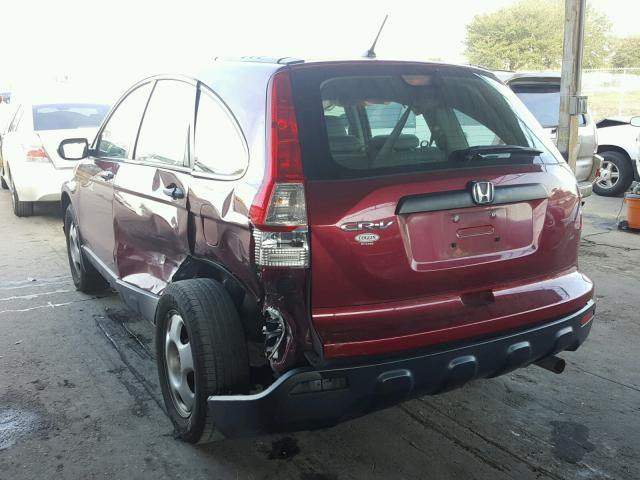 5J6RE38389L034847 - 2009 HONDA CR-V LX RED photo 3