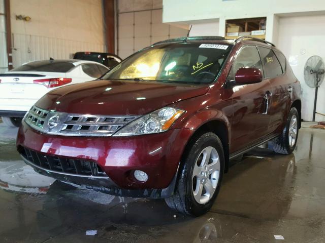 JN8AZ08W75W434105 - 2005 NISSAN MURANO SL MAROON photo 2