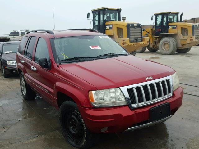 1J4GX58N24C373126 - 2004 JEEP GRAND CHER BURGUNDY photo 1