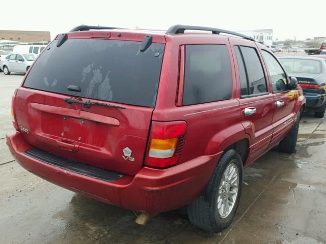 1J4GX58N24C373126 - 2004 JEEP GRAND CHER BURGUNDY photo 4